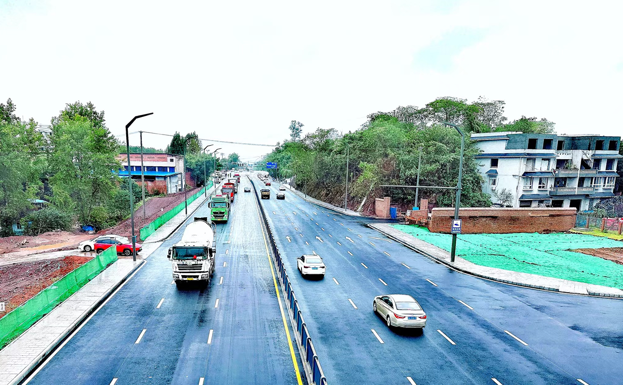 板倉大道沙坪段道路工程圓滿竣工實現雙向通車